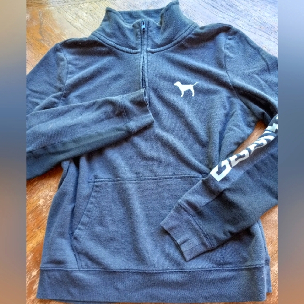 PINK Victoria's Secret Gray Quarter Zip Sweatershirt!!!